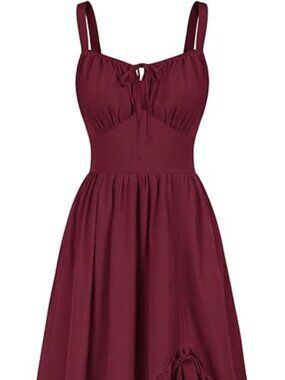 Scarlet Darkness Renaissance Dress Women Summer Corset Dress Flowy Sleeveless S